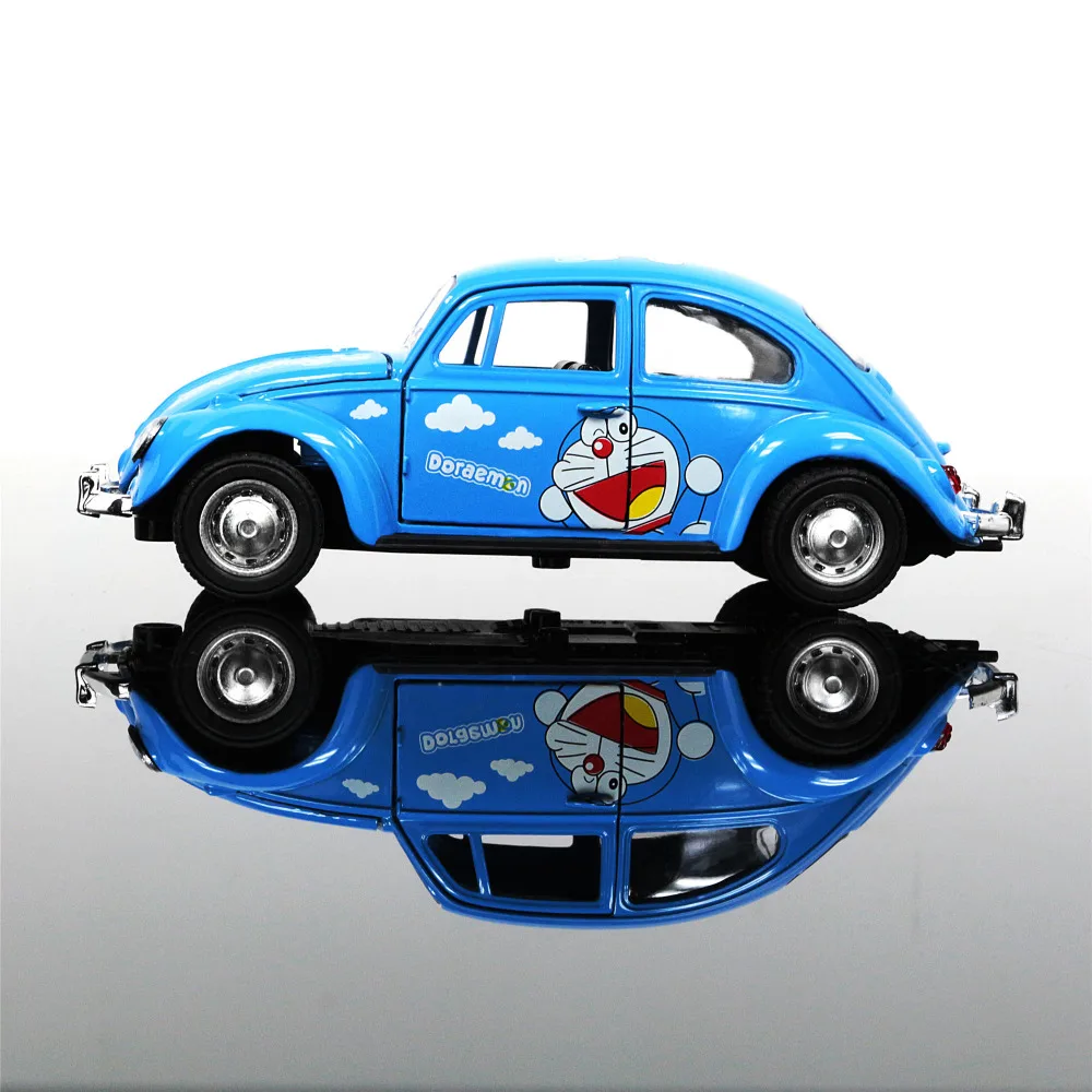 Сплав Ретро Винтаж Doraemon автомобиль Wecker Volkswagen Beetle Свет Звук Diecasts автомобилей