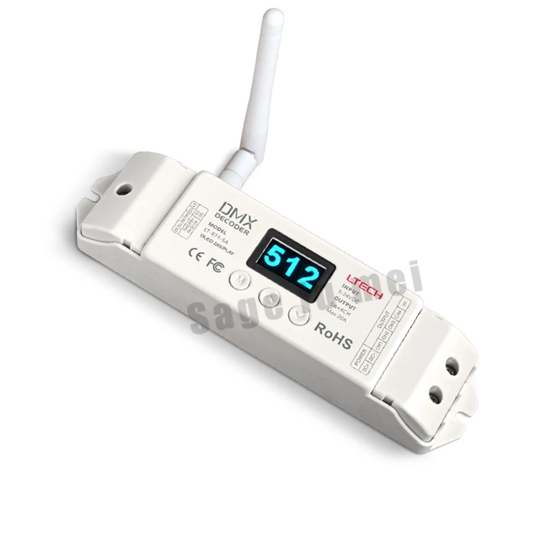 LT-874-5A 4CH Беспроводной 2 4 ГГц CV DMX512 декодер контроллера DC5V-24VDC вход 5A * MAX 20A выход с