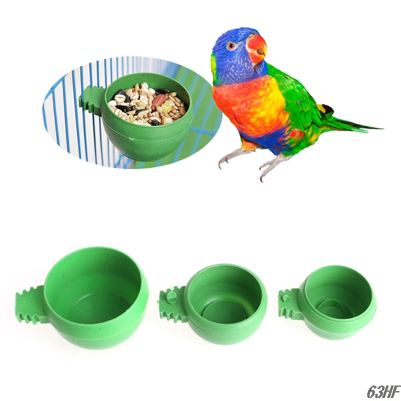 OOTDTY 1pc Parrot Food Water Bowl Feeder Mini Plastic Birds Pigeons Cage Sand Cup Feeding HOST SALE HIGH QUALITY | Дом и сад