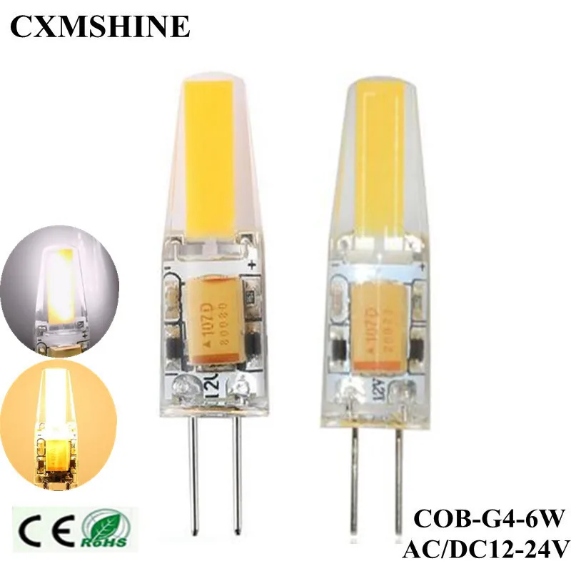 DHL Free 100pcs/lot G4 AC/DC12-24V COB Light 6W Super Quality LED Lamp Bulb Chandelier Lamps Replace Halogen | Освещение