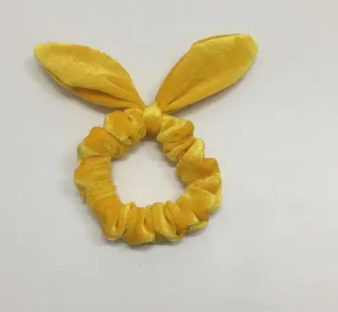 Yellow Новое поступление, Модные женские милые бархатные резинки для волос с бантиком, милые резинки для волос, аксессуары для волос для девушек, держатель для конского хвоста - Цвет: Yellow