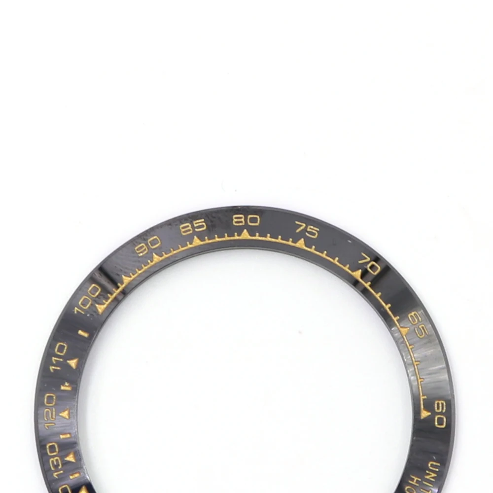 

CARLYWET Wholesale High Quality Ceramic Black with Gold Writing Watch Bezel for Daytona 116500 - 116520