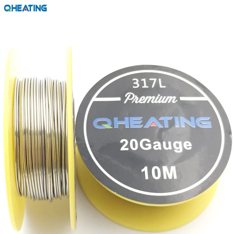 Qheating SS 317L провод сопротивления 20ga 22ga 24ga 26ga 28ga 10 м/рулон для электронной сигареты RDA