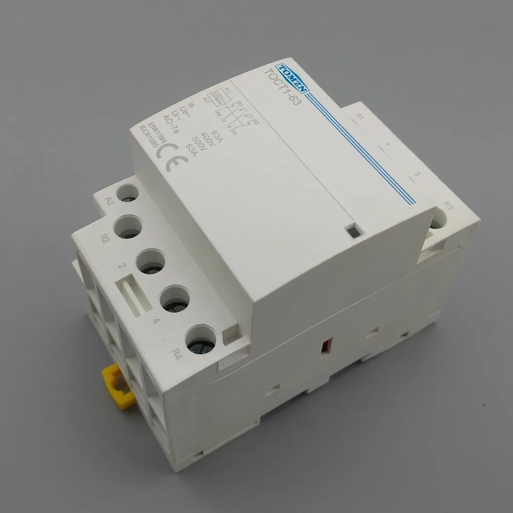 Модульный бытовой контактор переменного тока TOCT1 4P 63a 2NC 2NO 220V Катушка 400V ~ 50/60HZ Din rail