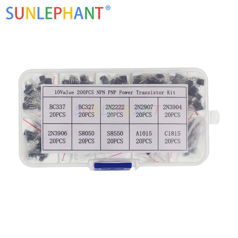 BC327 BC337 2N2222 2N2907 2N3904 2N3906 S8050 S8550 A1015 C1815 Триод транзисторный набор 10 Значение 200 шт., коробка транзисторов