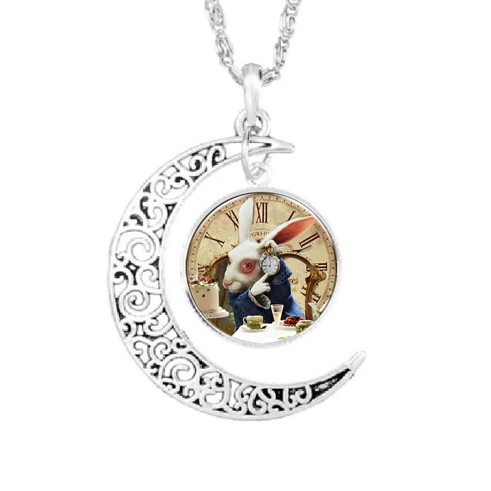 Мужское винтажное ожерелье с кулоном в виде Луны 1 шт./лот|alice in wonderland pendant|alice
