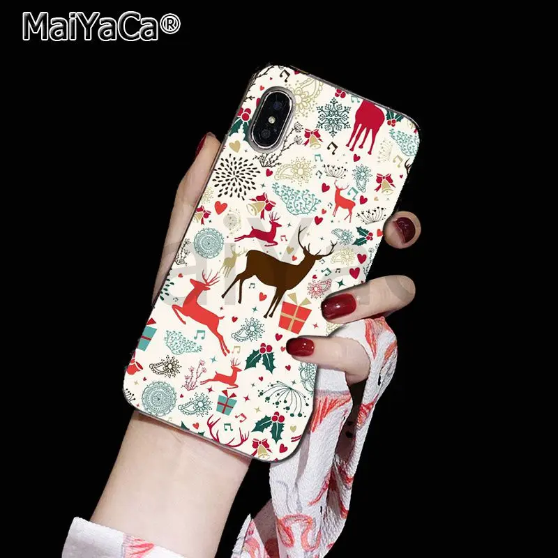 15 Чехол для телефона MaiYaCa с принтом счастливого Нового года и рождества для iphone 11 pro 8 7 66S Plus X 10 5S SE XR XS MAX - Цвет: 15