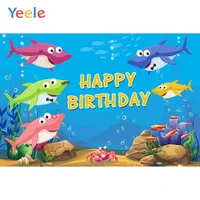 yeele shark birthday backdrops for photography baby cartoon fish shell bubble party portrait photo backgrounds photo studio