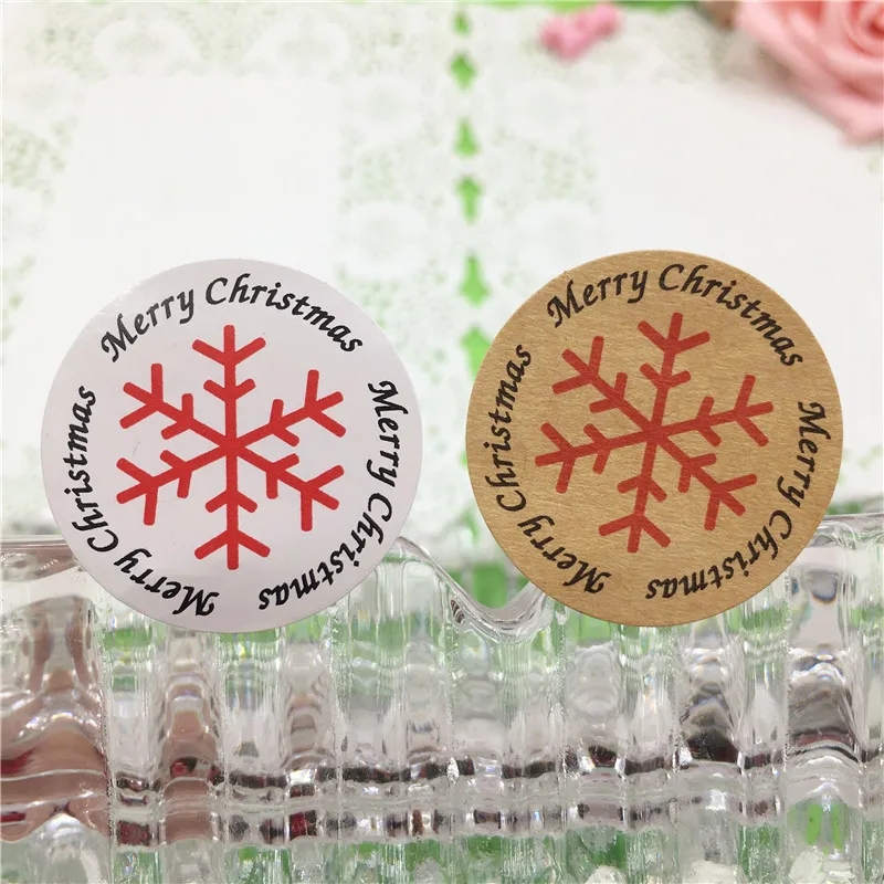100 шт./лот Стикеры из крафтовой бумаги этикетки для рождественской наклейки