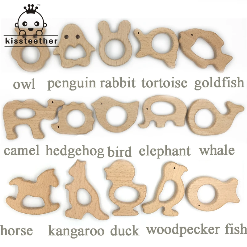 3 коробки Органический натуральный бук деревянные животные разные цвета