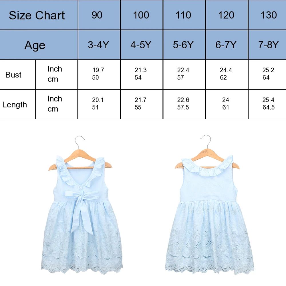 Baby Girl Ruffles Drawstring Bow Clothes Children Embroidery Sleeveless Dresses Kids Backless Crew Neck | Детская одежда и обувь