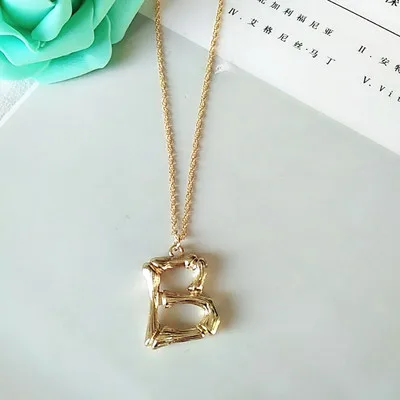 Простые Модные золотые цепочки английские буквы ожерелье A B C D E F G H I J K L M N O P Q R S T U V W X Y Z ниспадающее ожерелье на шею