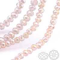 olingart 346810mm round glass beads rondelle austria faceted crystal champagne ab silver color loose bead diy jewelry making