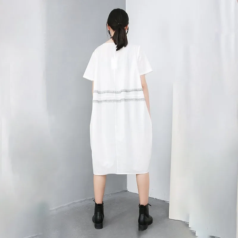 Фото CHICEVER Spring Striped Print Women Dress O Neck Short Sleeve Loose Oversize Knee-length Bud Female Dresses 2019 Fashion New Женская CHICEVER Spring Striped Print Women Dress O Neck Short Sleeve Loose Oversize Knee-length Bud Female Dresses 2019 Fashion New Женская