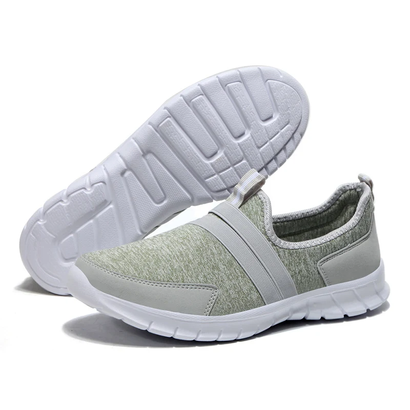 light green MCCKLE/Женская обувь из эластичной ткани; Вулканизированная обувь; женские удобные лоферы без застежки; женская повседневная обувь на плоской подошве; большие размеры; Прямая поставка - Цвет: light green