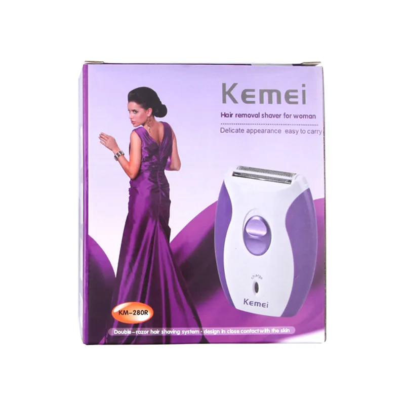 Kemei KM-280R Быстрая доставка Женский перезаряжаемый Эпилятор портативная Женская
