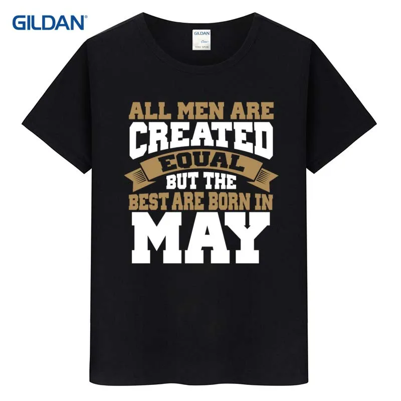 Черные летние Футболки 2017 всех мужчин созданы равными но лучшее рождаются в мае