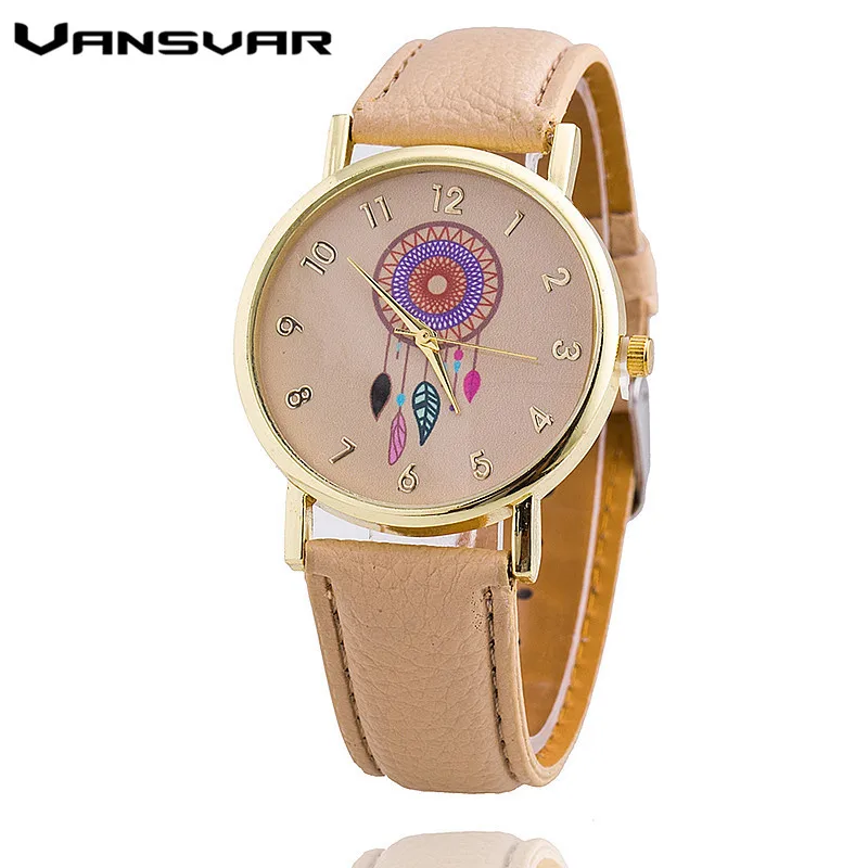 Vansvar Марка Женщины Моды Dreamcatcher Часы Дамы Quarzt relogio женщина для 1635 | Наручные часы