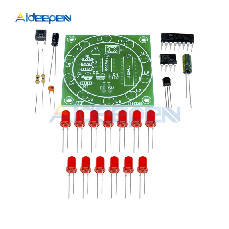3 V 5 Lucky Rotary Kit электронный набор CD4017 NE555 само светодиодные наборы производственных