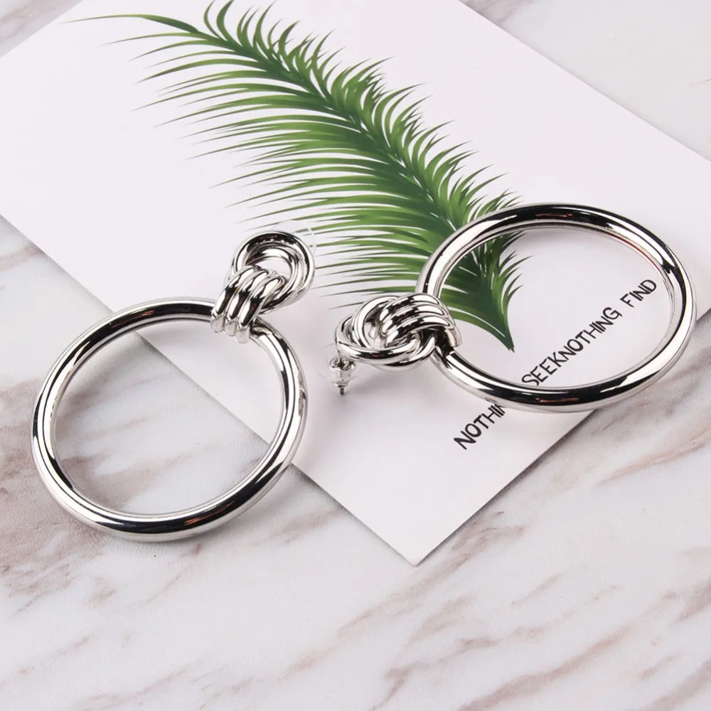 Модный панк стиль круглый большой круг кулон серьги с подвеской женские модные