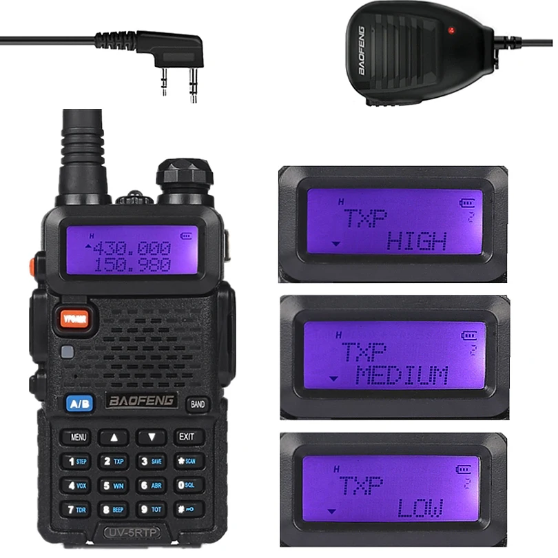 Baofeng UV 5R TP 136 174/400 520 МГц Двухдиапазонная FM Высокая мощность 1/4/8 Вт двухсторонняя