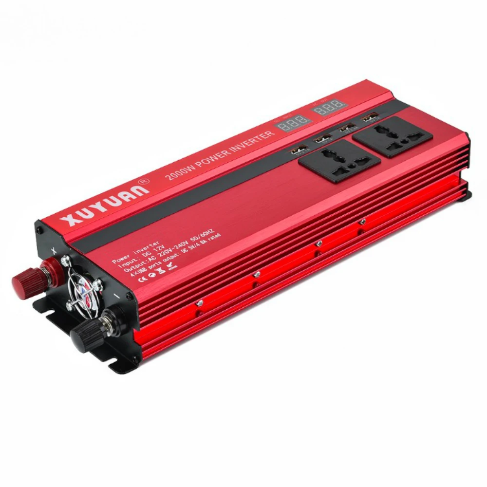 Модифицированный синусоидный инвертор DC 12 V/24 V дo AC 220-240V 2000W с универсальной розеткой 4 Порты usb для автомобиля на солнечной батарее Мощность инвертор