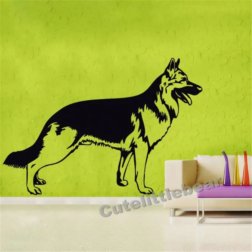 Наклейки на стену собаки Пособия по немецкому языку наклейка с овчаркой винил