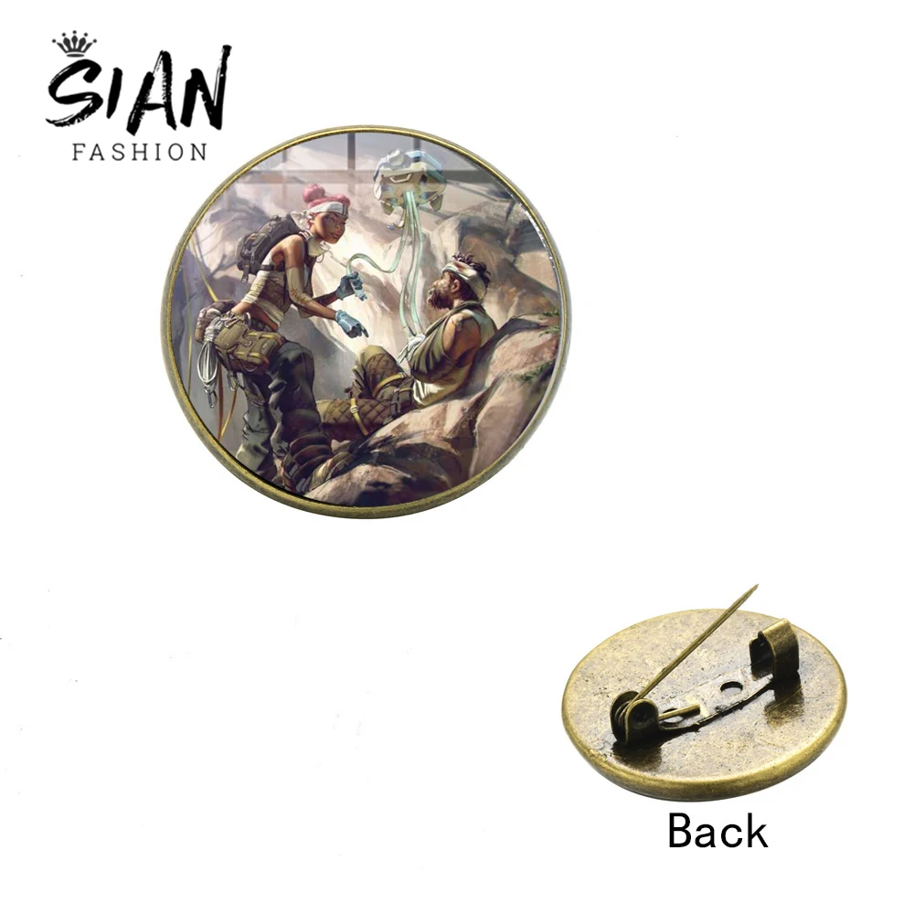 Новые поступления на русском языке брошь Apex Legends стеклянный кабошон с рисунком в