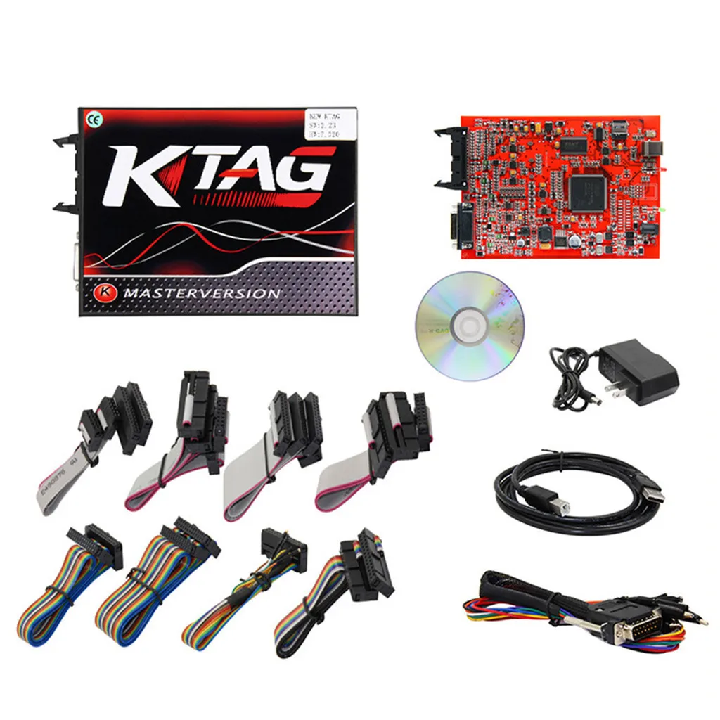 V2 V5.017 ЕС красный pcb V2.47 без знака ограничения ECM Титан KTAG V7.020 4 светодиодный мастер