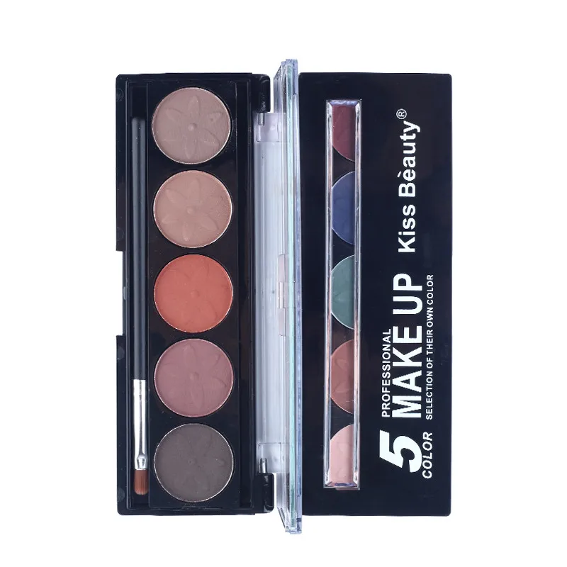 Профессиональная палитра теней для век 5 цветов матовые тени макияжа Гладкий