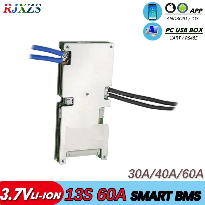 BMS 13S 60A/40A/30A активный bms bluetooth литий-ионный смарт bms pcm с android Bluetooth app UARTbms wi-Fi программное обеспечение(приложение) монитор