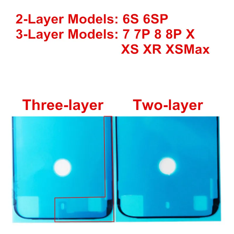 AYJ 5 шт. 3 слойная водонепроницаемая наклейка для iPhone 7 8 Plus X XS Max XR рамка ЖК дисплея м