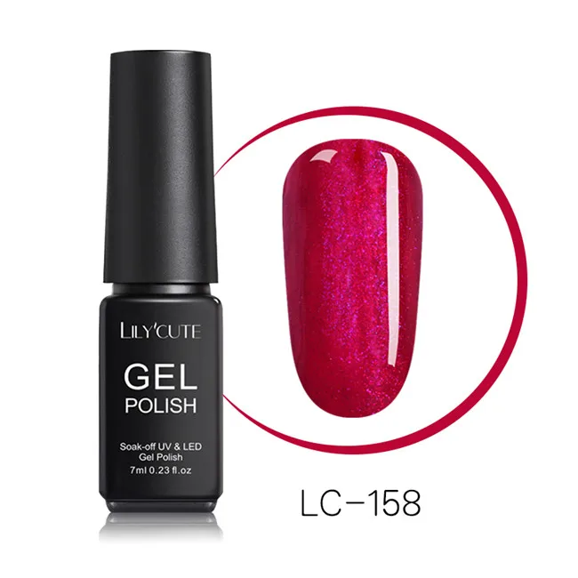 LC-158 LILYCUTE 7ml Nude Glitter Gel Nail Polish Shimmer Pink Purple Soak Off UV LED Gel Polish Varnish Nail Art Lacquer - Цвет: LC-158