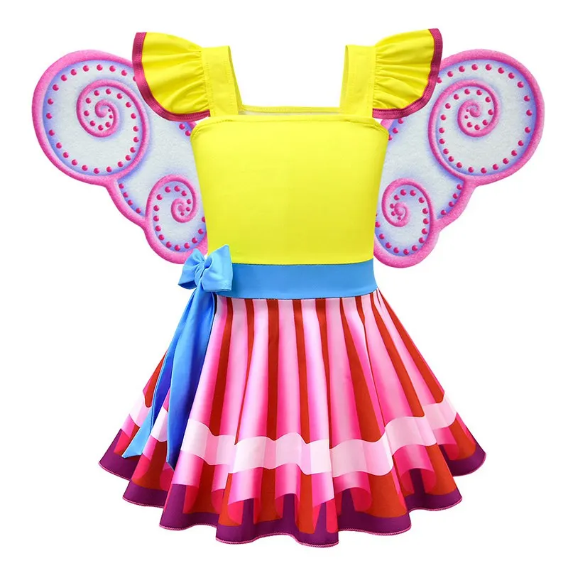 Dress Wing Set Нарядное платье для маленьких девочек; костюм Нэнси; повседневная одежда с рукавами-лепестками; детские летние вечерние маскарадные костюмы принцессы; детское платье Нэнси - Цвет: Dress Wing Set