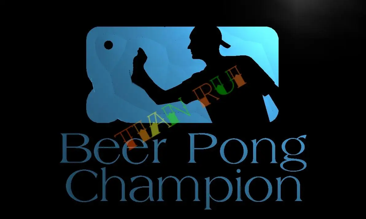 LD431-пивной понг Чемпион светодиодный неоновая световая вывеска поделки для