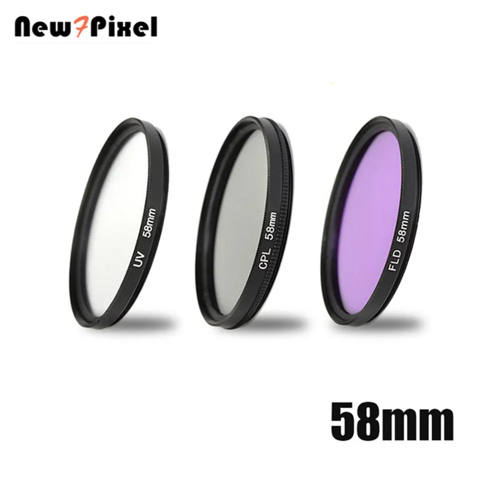 3в1 58 мм UV FLD CPL поляризатор Круглый Объектив Набор фильтров для Canon 1100D 1200D 1300D 800D 760D