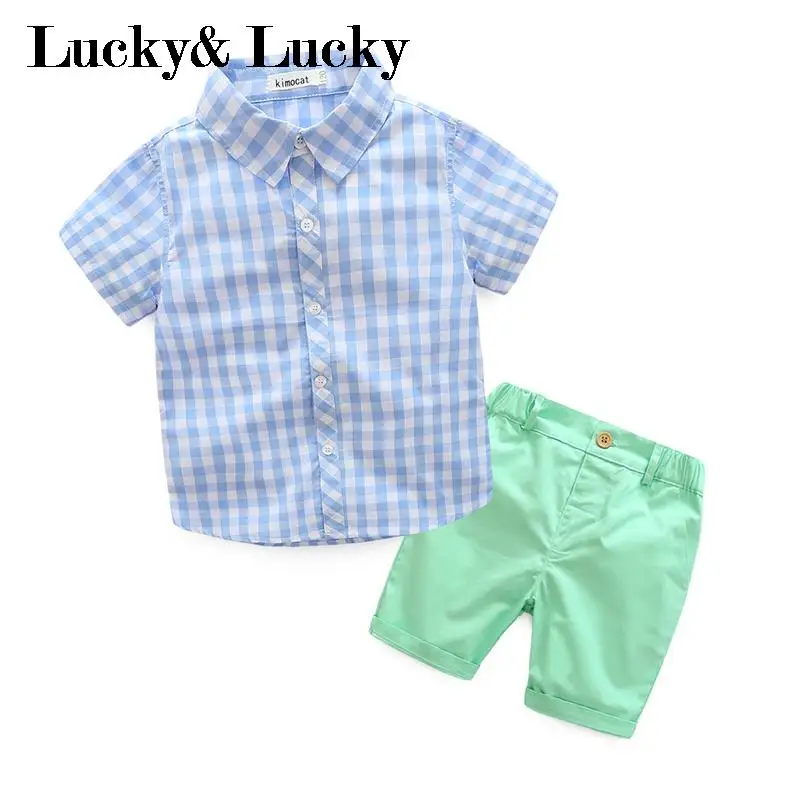 Новая детская одежда футболка в клетку с коротким рукавом + шорты ярких цветов