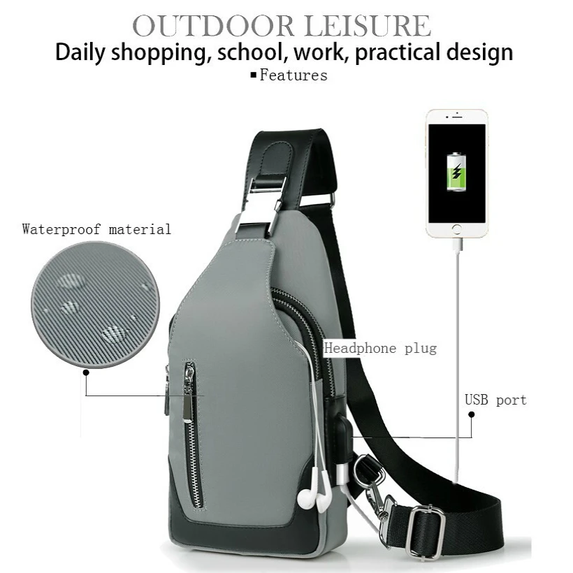 Emarald Men 's Chest Bag Leisure Messenger Multi - Functional Shoulder Oxford Cloth Korea Style Crossbody | Багаж и сумки