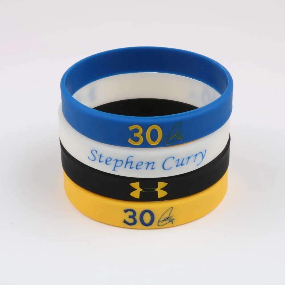 Силиконовые браслеты NBAStar Stephen Curry 4 цвета баскетбольные силиконовые Bileklik Golden State