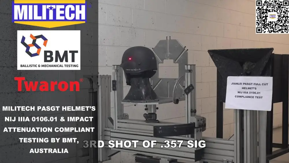 Testing Video--Militech PASGT Helmet Official Lab NIJ IIIA 0106.01 Compliance Video | Безопасность и защита