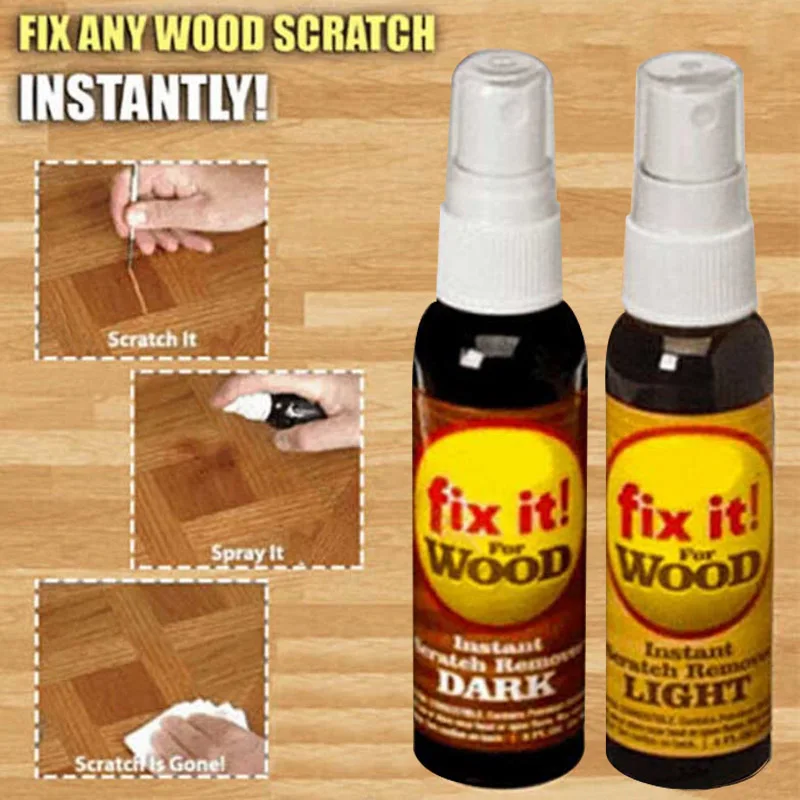 

2 Pcs Furniture refinish Instant Fix Wood Scratch Remover Repair Paint for Wooden Table Bed Floor H99F
