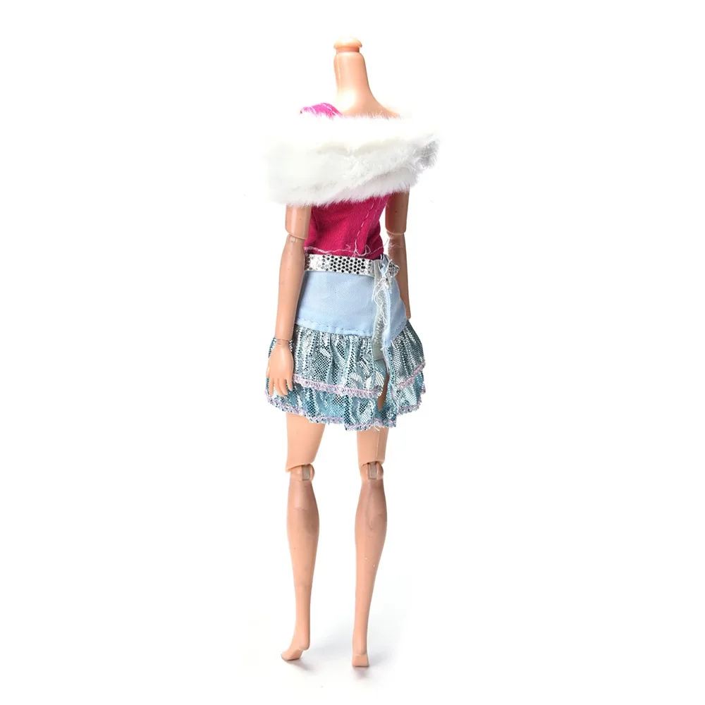 1 комплект одежды из трех предметов с белым меховым воротником костюм юбкой для