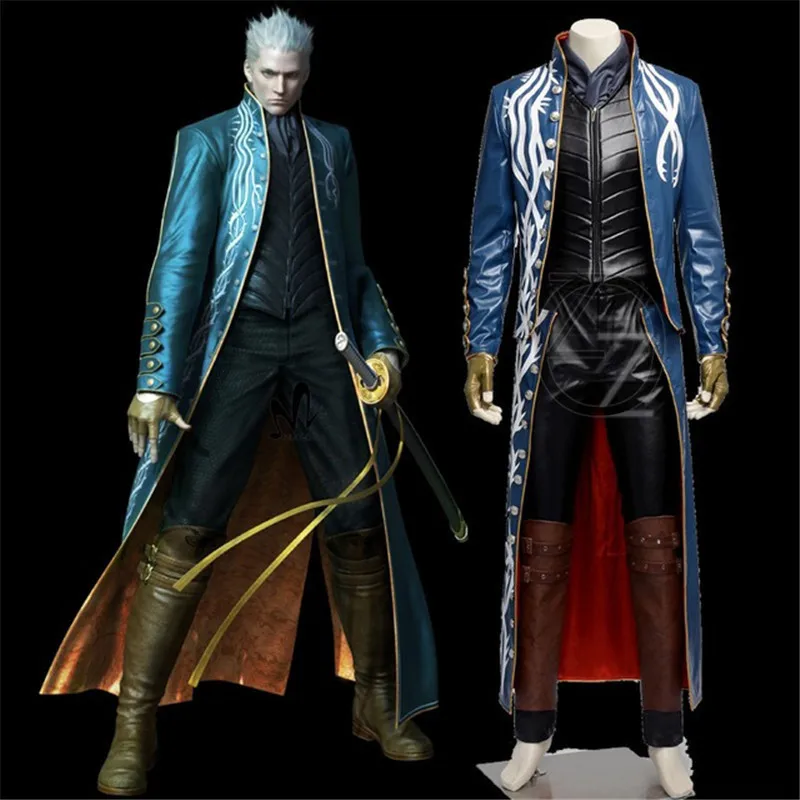 Высокое качество Devil May Cry III 3 Вергилий Косплэй костюм для взрослых Для мужчин и