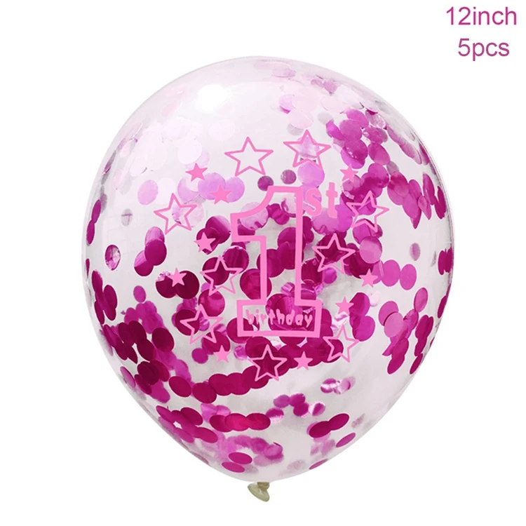 1st Confetti Balloon Йориу один год латексные конфетти для воздушного шара мой 1-й украшения для вечеринки в честь Дня Рождения С Днем Рождения шар 1 год ребенок душ мальчик девочка - Цвет: 1st Confetti Balloon