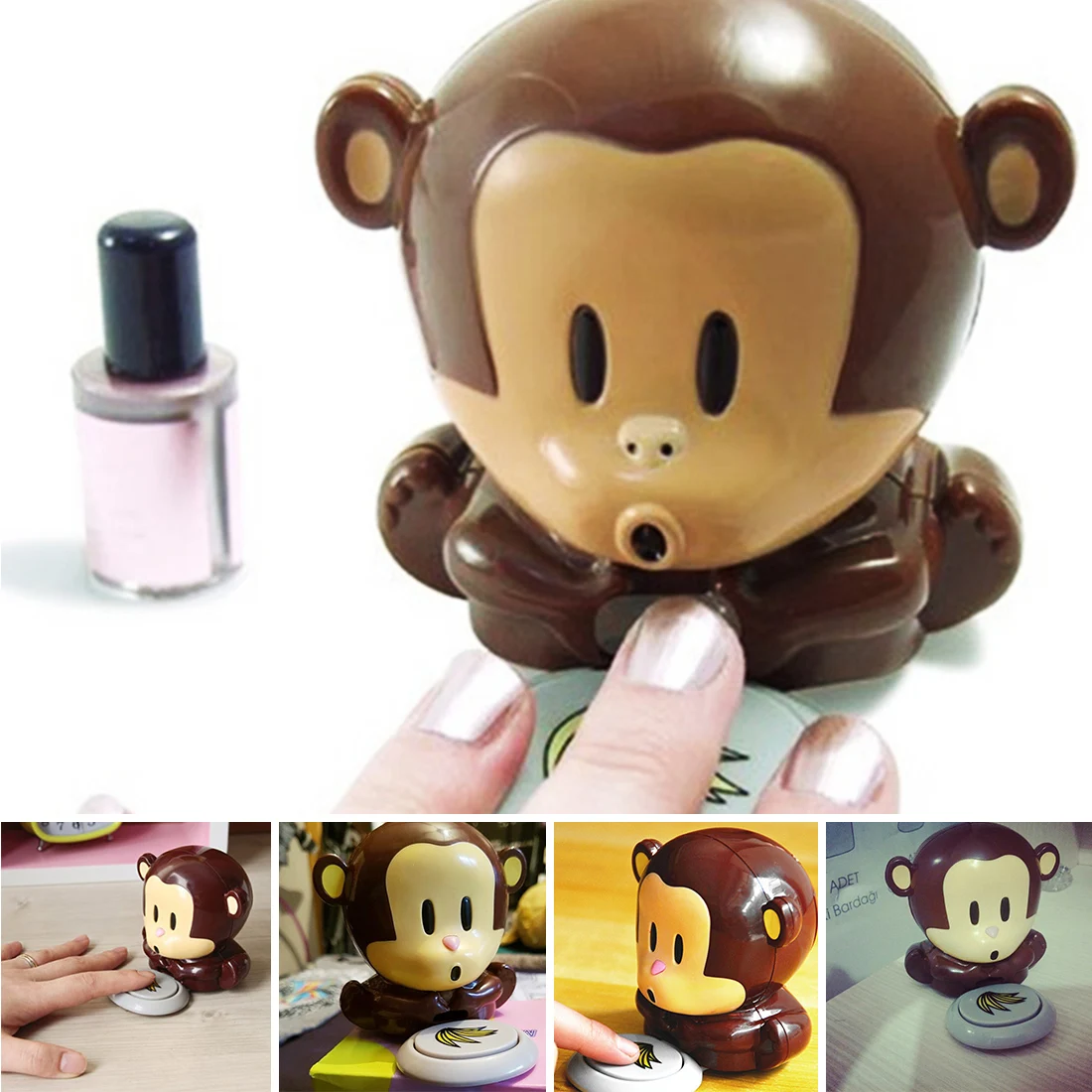 Cute Monkey Nail Dryer Art Tips Design Gel Polish Manicure Care Tools | Красота и здоровье