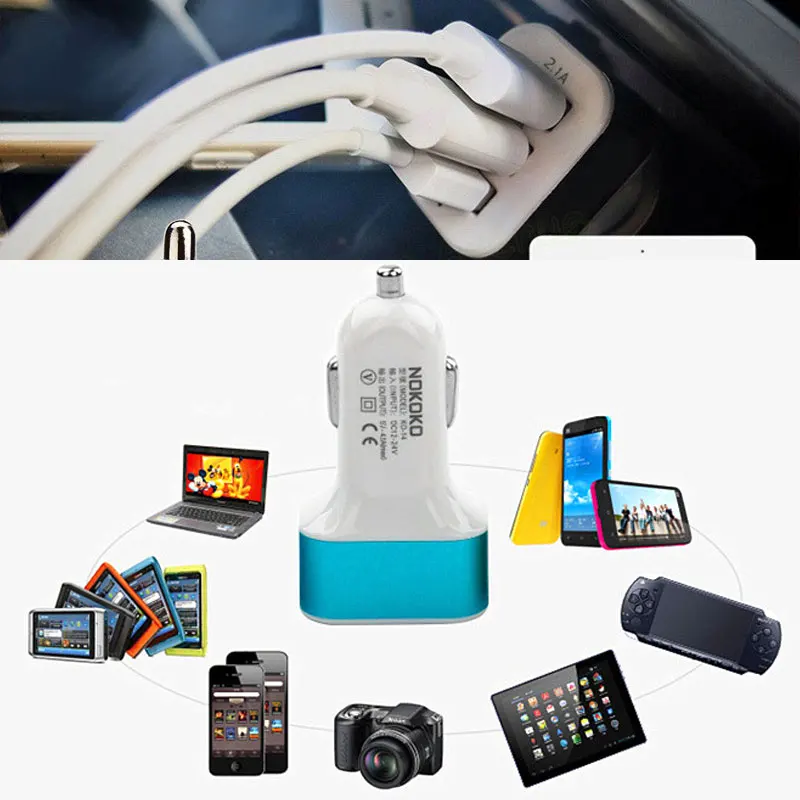 Новый универсальный тройной USB Автомобильное зарядное устройство адаптер гнездо