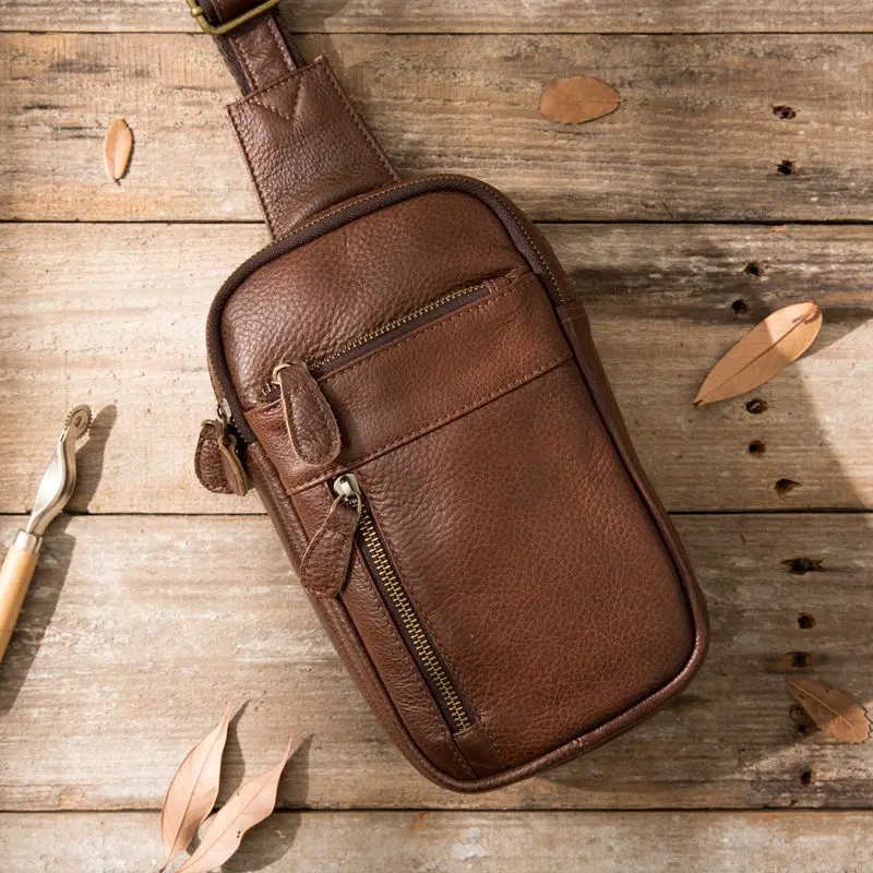 2018 новая нагрудная сумка для мужчин и женщин из натуральной кожи Повседневная