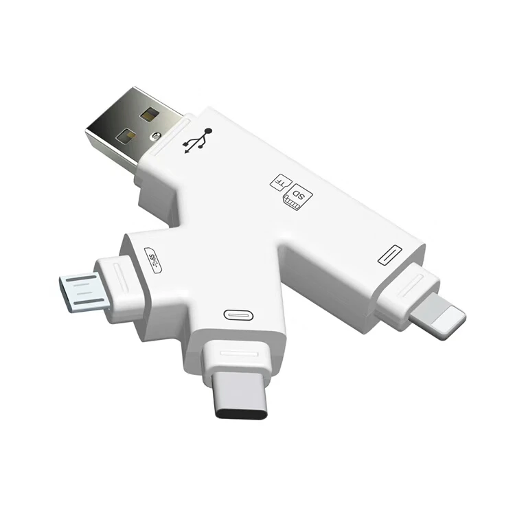 4 в 1 i флэш-накопитель USB Micro SD и TF кардридер адаптер для iPhone XS max/XS/X/7 8 PLUS для iPad Touch MAC PC