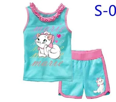 2017 Lovely Children Cartoon Pajamas Set Summer Sleeveless Kids Character Clothing Sets For Boy Girls pijama 2-7YEAR | Мать и ребенок