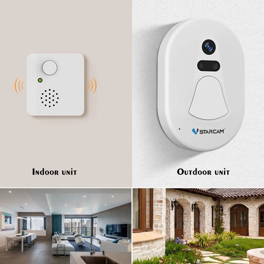 Smart беспроводной Беспроводная камера Wi-Fi для дверного звонка визуальный